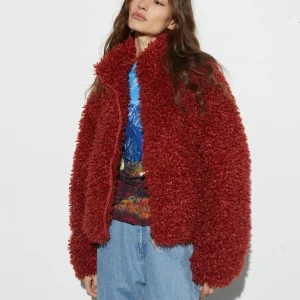 Shop STIEGLITZ Milana Cropped Fluffy Puffer | Brown