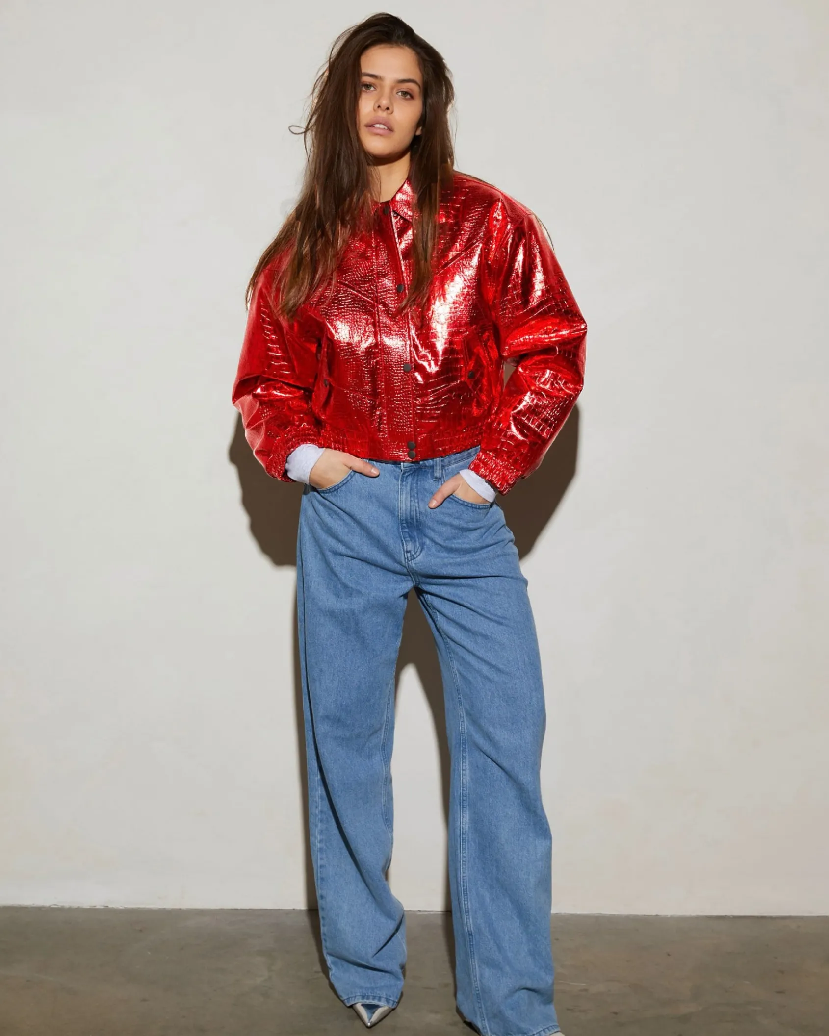 snake_bomber_jacket__red_0.webp Clearance STIEGLITZ Snake Bomber Jacket | Red