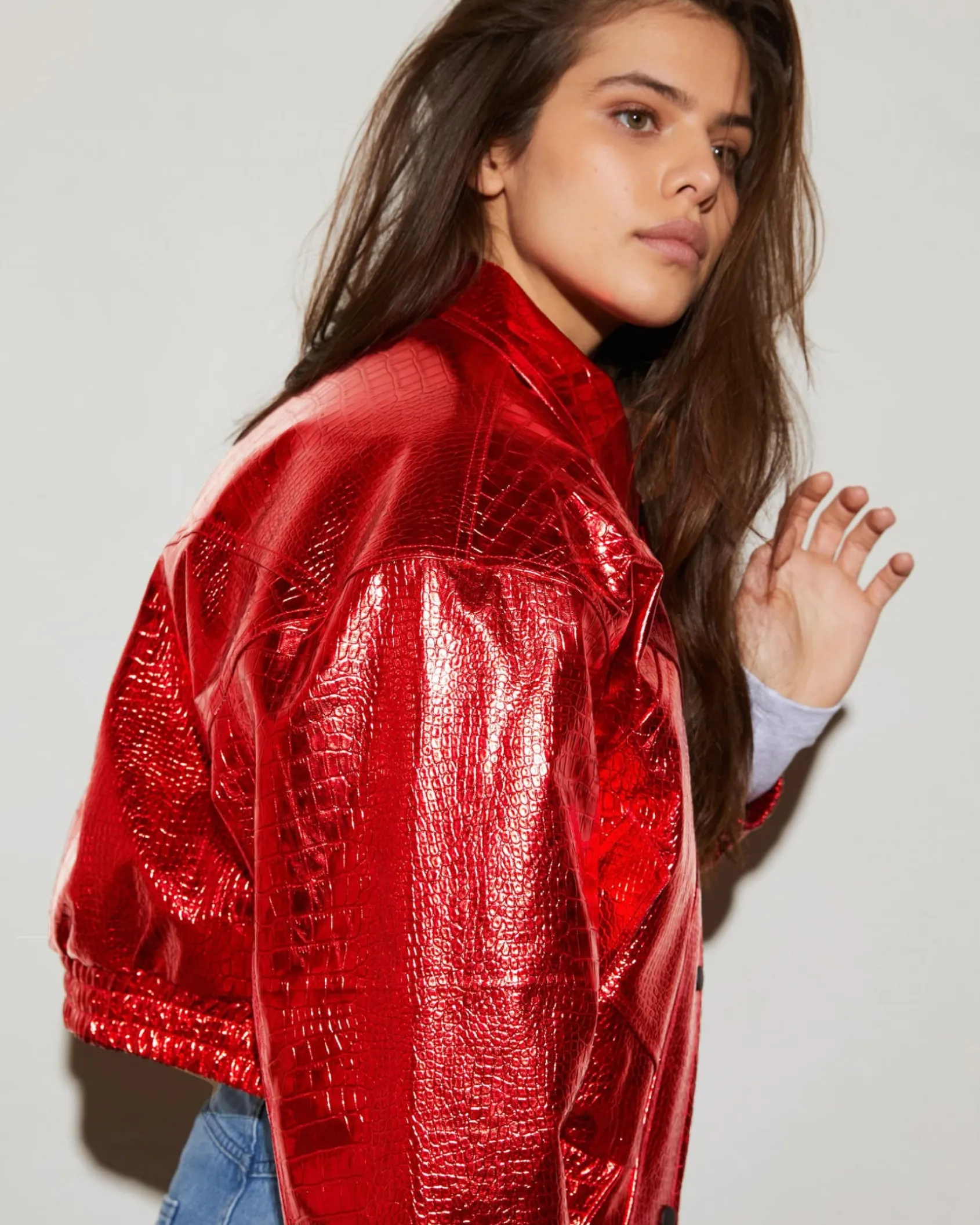 snake_bomber_jacket__red_1.webp Clearance STIEGLITZ Snake Bomber Jacket | Red