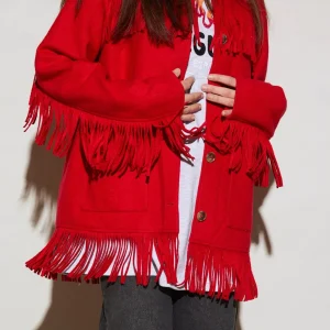 Sale STIEGLITZ Wool Fringe Jacket | Red