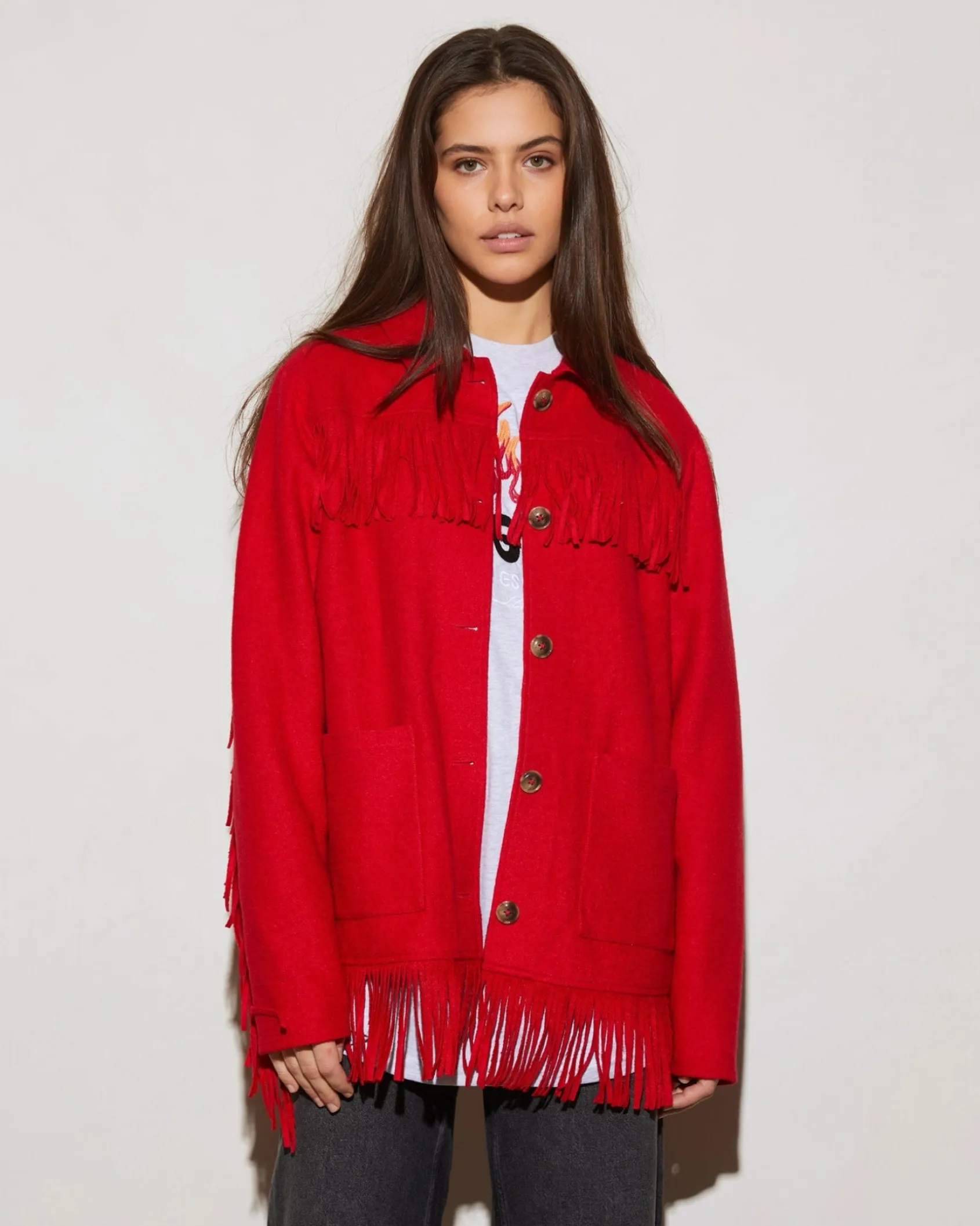 wool_fringe_jacket__red_3.webp Sale STIEGLITZ Wool Fringe Jacket | Red